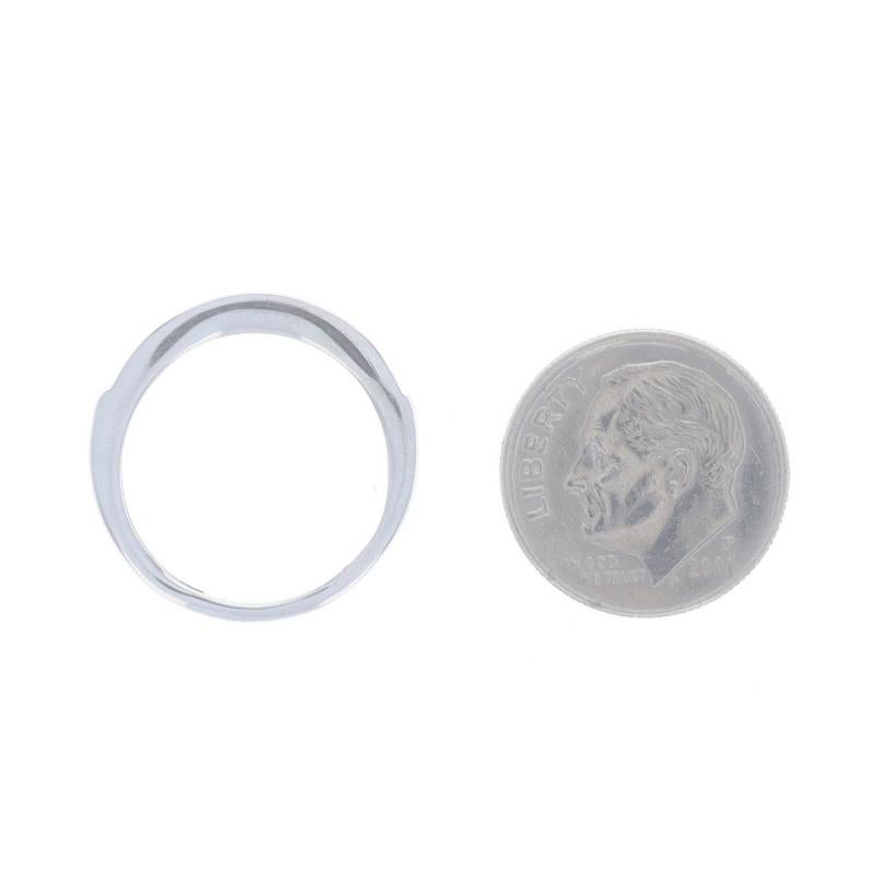 Fascia nuziale con diamante in oro bianco - Anello a Brilliante Rotondo da 10 carati (14 ct.) in vendita 1