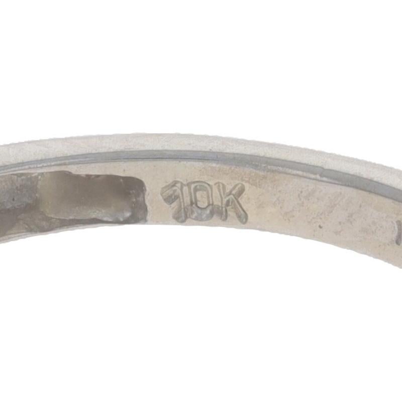 Fascia nuziale con diamante in oro bianco - Anello a Brilliante Rotondo da 10 carati (14 ct.) in vendita 2