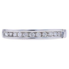 Weißgold Diamant Hochzeit Band - 10k Runde Brillant .14ctw Ring