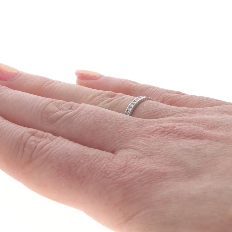Women's White Gold Diamond Wedding Band - 10k Round Brilliant .20ctw Channel Set Ring For Sale