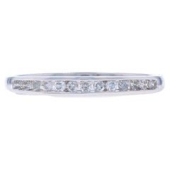 White Gold Diamond Wedding Band - 10k Round Brilliant .20ctw Channel Set Ring