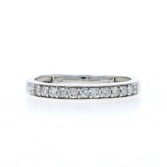 White Gold Diamond Wedding Band - 10k Round Brilliant .20ctw Ring
