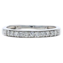 White Gold Diamond Wedding Band - 10k Round Brilliant .20ctw Ring