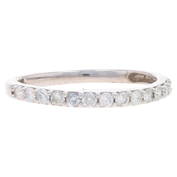 White Gold Diamond Wedding Band - 10k Round Brilliant .26ctw Ring