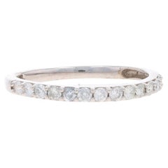 Fascia nuziale con diamante in oro bianco - Anello a Brilliante Rotondo da 10k con peso di 0,26 ct.