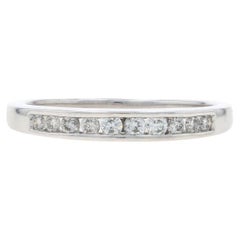 White Gold Diamond Wedding Band - 10k Round Brilliant .30ctw Ring