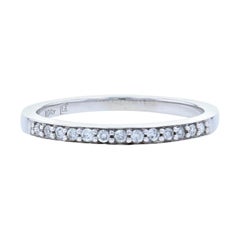 Vintage White Gold Diamond Wedding Band - 10k Round Brilliant Cut .13ctw Stackable Ring