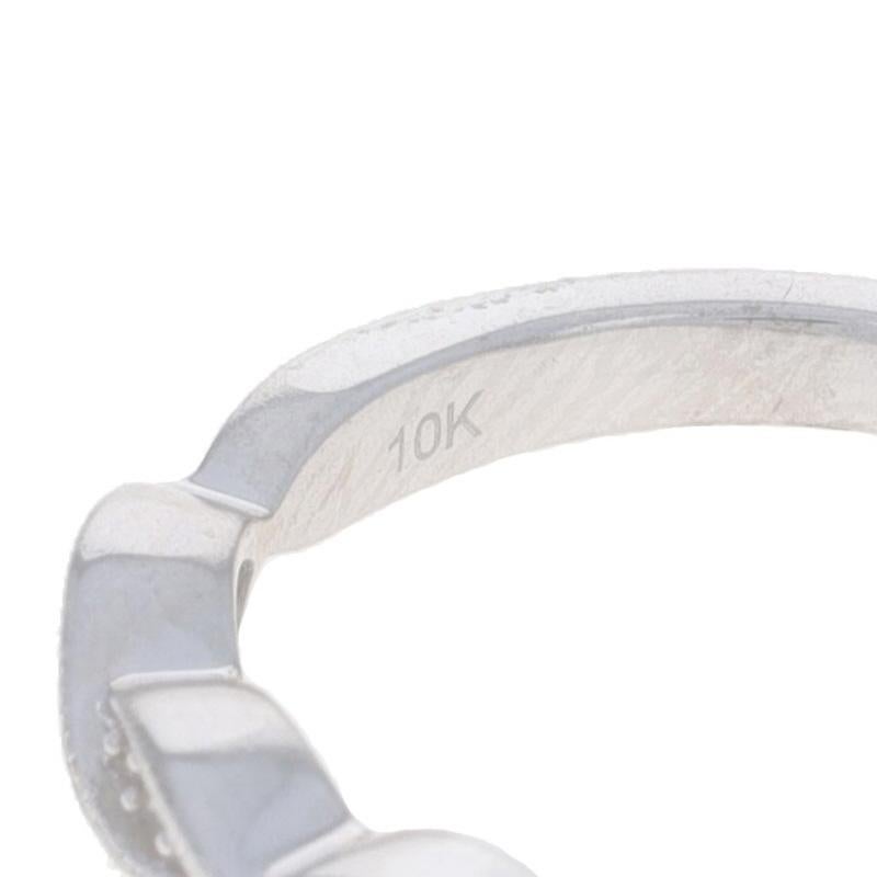 Weißgold-Diamant-Hochzeitsring - 10k Einzelschliff .10ctw Twist Milgrain-Ring im Angebot 2
