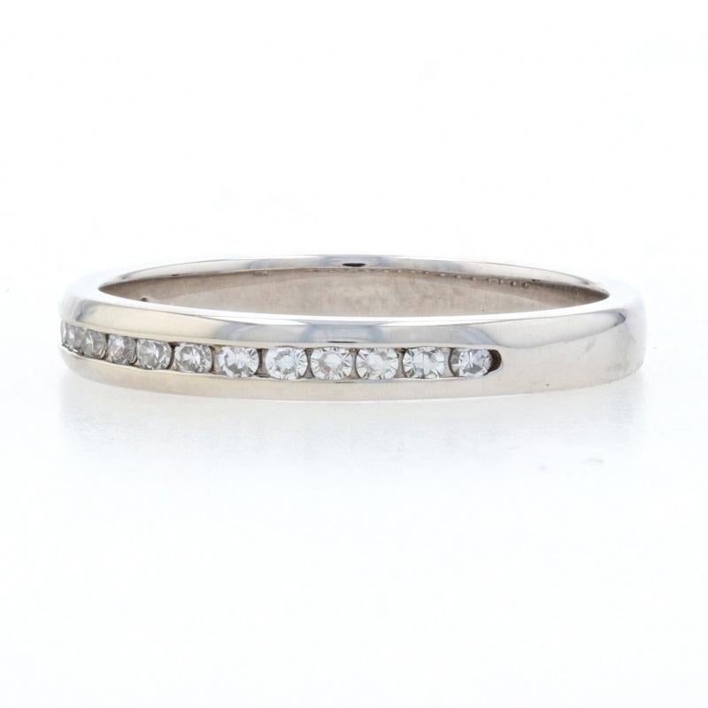 For Sale:  White Gold Diamond Wedding Band, 10k Single Cut .16ctw Ring 3