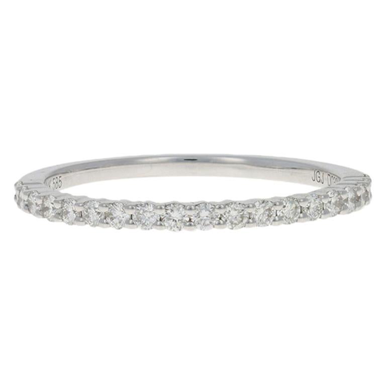 Weißgold-Diamant-Ehering:: 14 Karat Rundbrillant .30 Karat Damenring