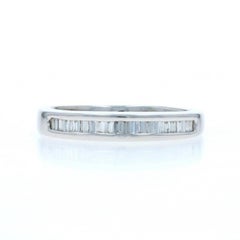 White Gold Diamond Wedding Band - 14k Baguette .25ctw Channel Set Ring