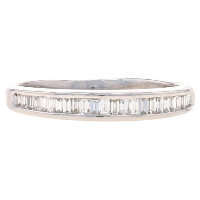 White Gold Diamond Wedding Band - 14k Baguette .25ctw Ring