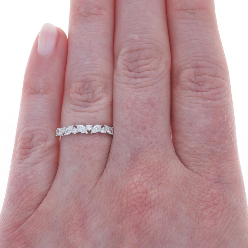 Marquise Cut White Gold Diamond Wedding Band 14k Marquise .50ctw Stackable Ring