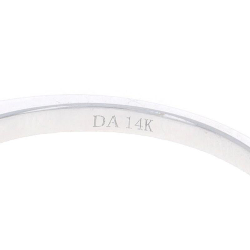 White Gold Diamond Wedding Band 14k Marquise .50ctw Stackable Ring 2