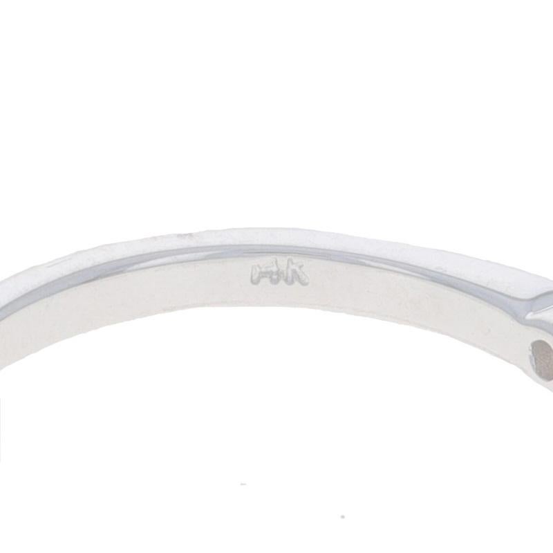 Fascia nuziale con diamante in oro bianco - Anello 14k con diamante rotondo e marquise da 0,47 ct. in vendita 2