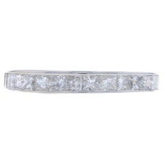 White Gold Diamond Wedding Band - 14k Princess 1.00ctw Channel Set Ring SZ 7 1/2
