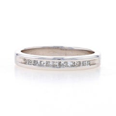 White Gold Diamond Wedding Band - 14k Princess .26ctw Channel Set Ring