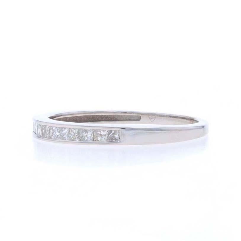 White Gold Diamond Wedding Band - 14k Princess .33ctw Channel Set Ring In Excellent Condition For Sale In Greensboro, NC