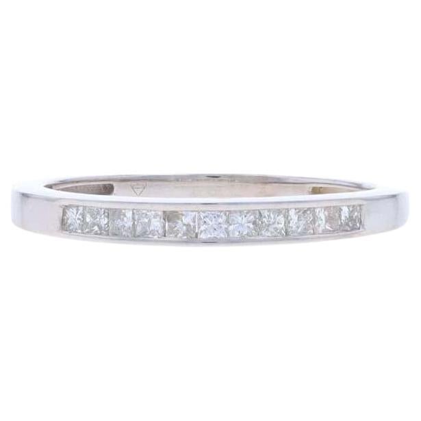 White Gold Diamond Wedding Band - 14k Princess .33ctw Channel Set Ring For Sale