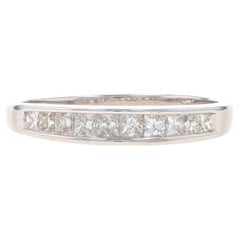 White Gold Diamond Wedding Band - 14k Princess .50ctw Channel Set Ring