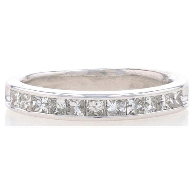 White Gold Diamond Wedding Band - 14k Princess .50ctw Channel Set Ring