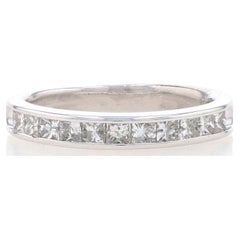 Weißgold-Diamant-Hochzeitsring - 14k Prinzessin .50ctw Kanalbesetzter Ring