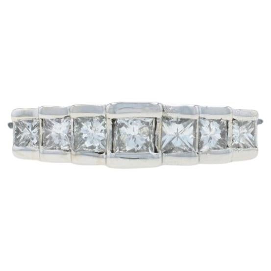 Weißgold Diamant Hochzeit Band - 14k Prinzessin .65ctw Sieben-Stein-Ring im Angebot