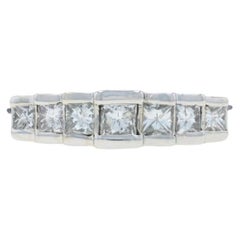 White Gold Diamond Wedding Band - 14k Princess .65ctw Seven-Stone Ring