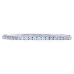 White Gold Diamond Wedding Band - 14k Round .26ctw Channel Set Ring SZ 5 3/4