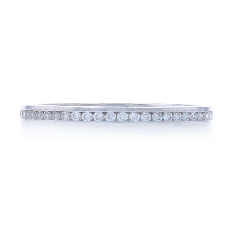 White Gold Diamond Wedding Band - 14k Round .26ctw Channel Set Ring SZ 6 For Sale