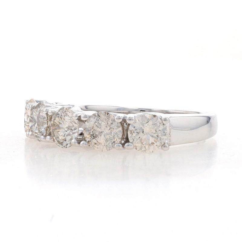 Anillo de oro blanco con diamantes 14k redondo 3,00ctw Aniversario de cinco piedras Corte redondo en venta