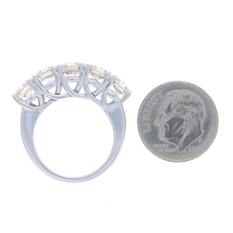 De las mujeres Anillo de oro blanco con diamantes 14k redondo 3,00ctw Aniversario de cinco piedras en venta