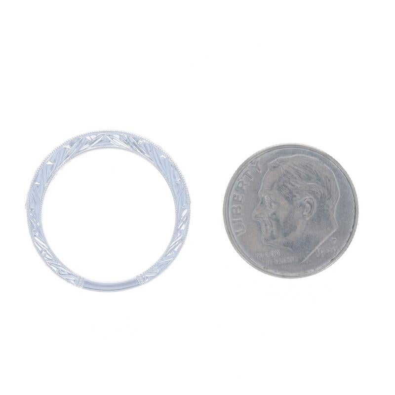 Donna Fascia nuziale con diamanti in oro bianco - Anello rotondo da 0,34 ct. in 14k con incastonatura a canale SZ 7 in vendita