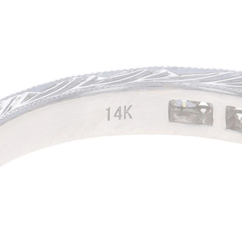Fascia nuziale con diamanti in oro bianco - Anello rotondo da 0,34 ct. in 14k con incastonatura a canale SZ 7 in vendita 1