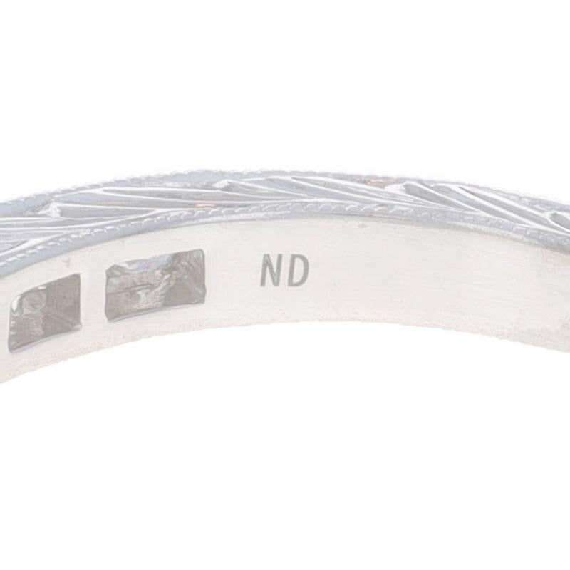 Fascia nuziale con diamanti in oro bianco - Anello rotondo da 0,34 ct. in 14k con incastonatura a canale SZ 7 in vendita 2