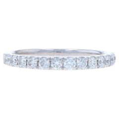 White Gold Diamond Wedding Band - 14k Round .52ctw French Set Stack Ring