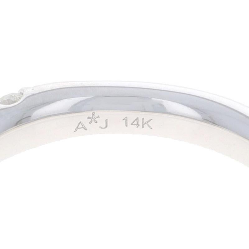 Fascia nuziale con diamante in oro bianco - Anello con diamante rotondo brillante da 1,00 ct. in 14k in vendita 2