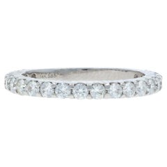 White Gold Diamond Wedding Band - 14k Round Brilliant 1.04ctw Ring
