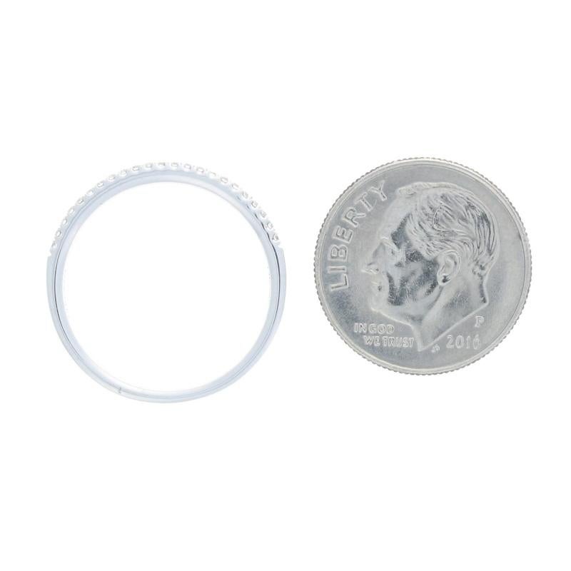 Fascia nuziale con diamante in oro bianco - Anello a Brilliante Rotondo 14k da 0,11 ct. in vendita 1