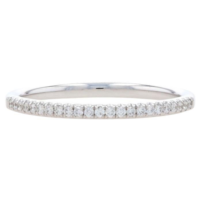 White Gold Diamond Wedding Band - 14k Round Brilliant .11ctw Ring