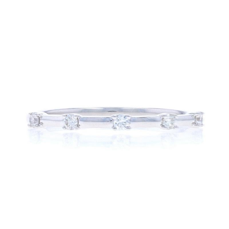 Size: 7 1/2
Sizing Fee: Up 2 sizes for $40 or Down 1 size for $40

Metal Content: 14k White Gold

Stone Information

Natural Diamonds
Carat(s): .14ctw
Cut: Round Brilliant
Color: G - H
Clarity: SI1 - SI2

Total Carats: .14ctw

Style: