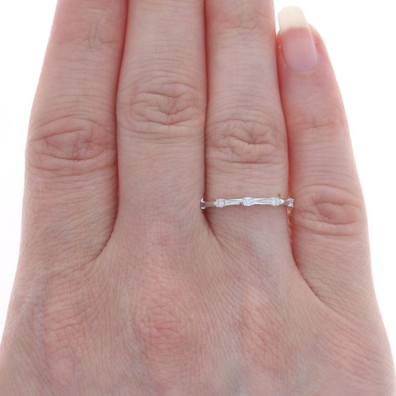Round Cut White Gold Diamond Wedding Band - 14k Round Brilliant .14ctw Wedding Ring For Sale