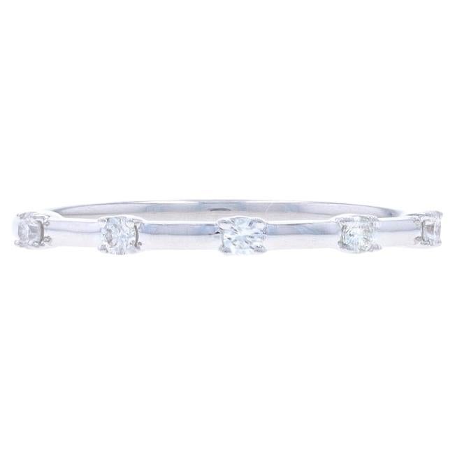 White Gold Diamond Wedding Band - 14k Round Brilliant .14ctw Wedding Ring
