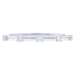 White Gold Diamond Wedding Band - 14k Round Brilliant .14ctw Wedding Ring