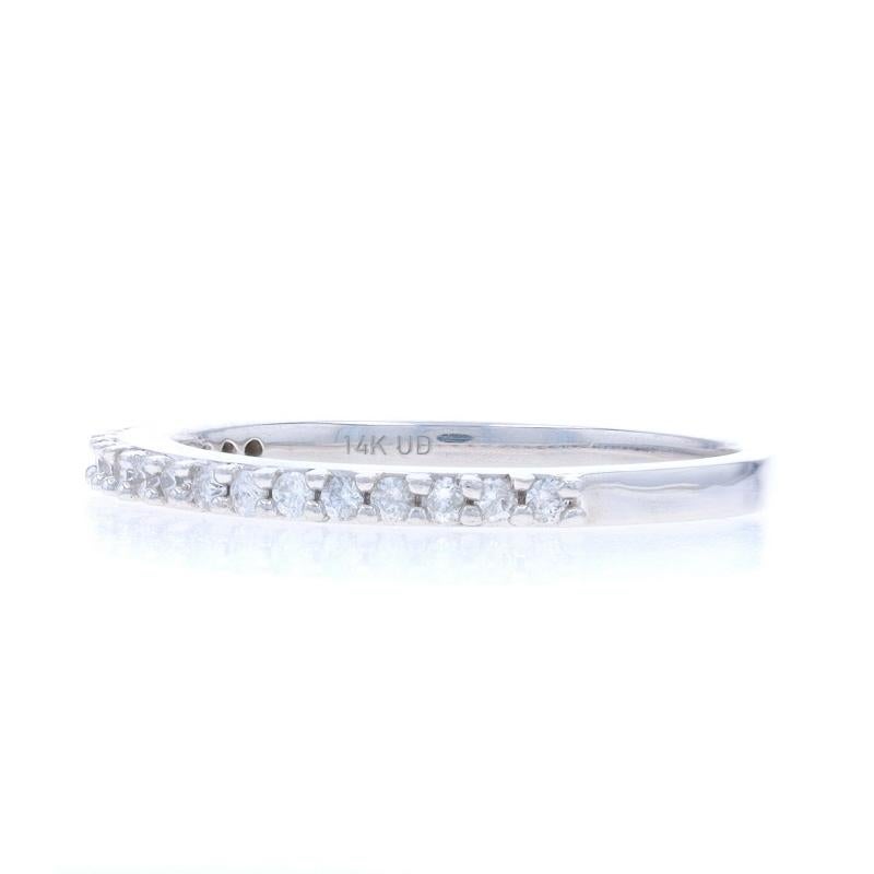 Weißgold Diamant Hochzeit Band 14k Runde Brillant .15ctw Ring (Rundschliff) im Angebot