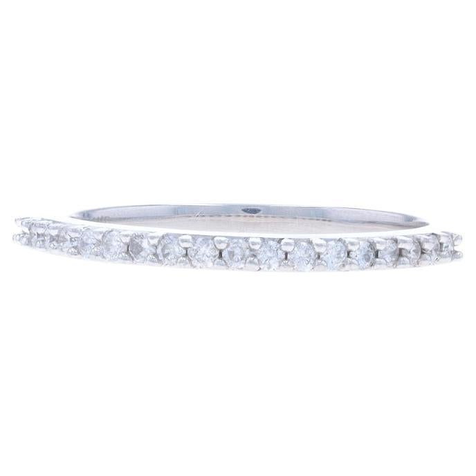 Weißgold Diamant Hochzeit Band 14k Runde Brillant .15ctw Ring im Angebot