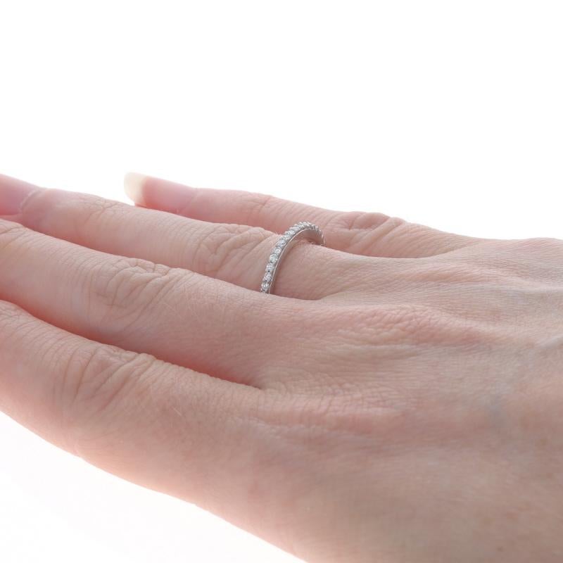Round Cut White Gold Diamond Wedding Band - 14k Round Brilliant .18ctw Ring For Sale