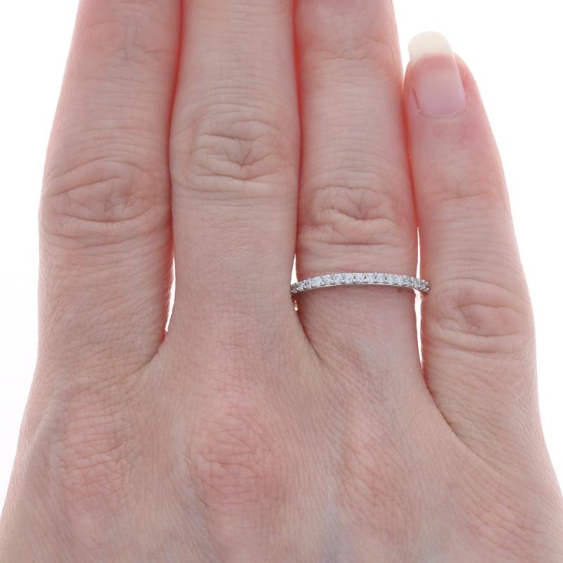 Women's White Gold Diamond Wedding Band - 14k Round Brilliant .18ctw Ring For Sale