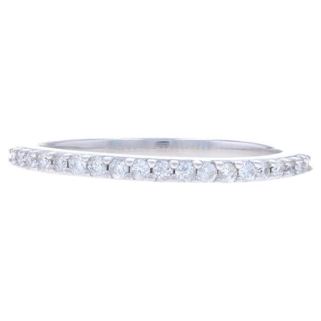 White Gold Diamond Wedding Band - 14k Round Brilliant .18ctw Ring