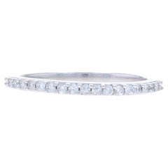 White Gold Diamond Wedding Band - 14k Round Brilliant .18ctw Ring
